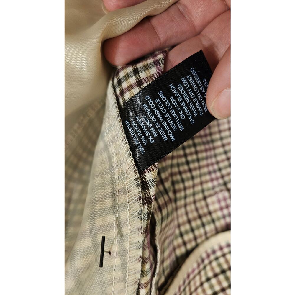 Worthington Size 10 Plaid Paperbag Waist Pants Tie Belt Work Career NWT - Picture 6 of 11